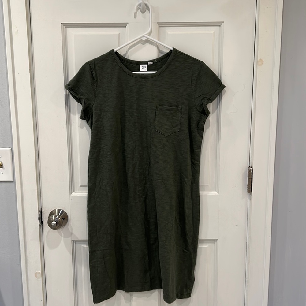 Gap Factory Green T-Shirt Dress
